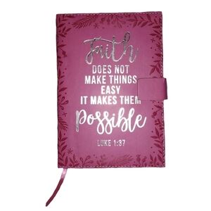 Christian Bible Prayer Verse Diary Faith Faux Leather Journal Notebook Luke 1:37